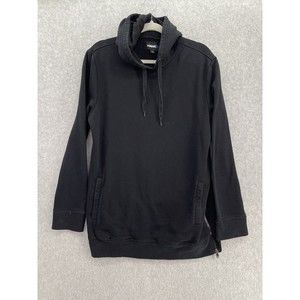 Tony HAWK Hoodie Men's Size Large Solid Black Sweater Long Sleeve Side Zippers